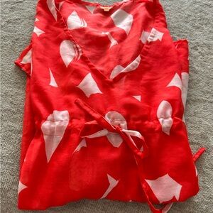 Echo swim cover up - beautiful orange‎ and white with drawstring. Fits up to 10